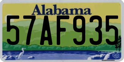 AL license plate 57AF935