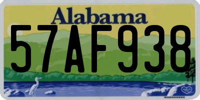 AL license plate 57AF938