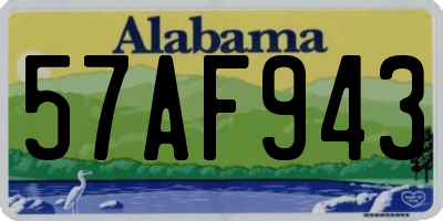 AL license plate 57AF943