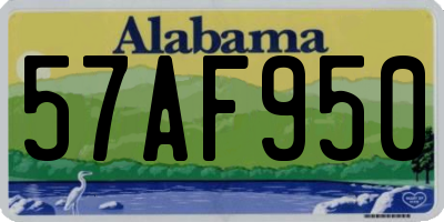 AL license plate 57AF950