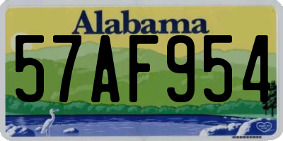AL license plate 57AF954