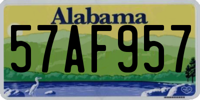 AL license plate 57AF957