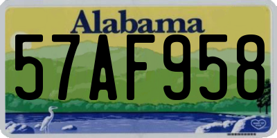 AL license plate 57AF958