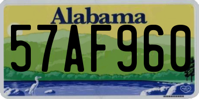 AL license plate 57AF960