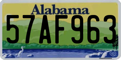 AL license plate 57AF963