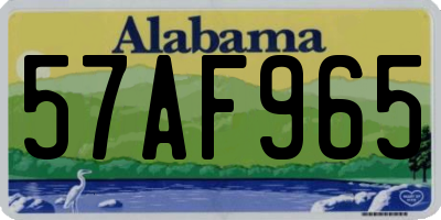 AL license plate 57AF965