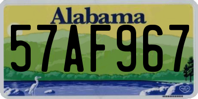 AL license plate 57AF967