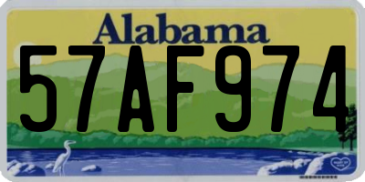 AL license plate 57AF974