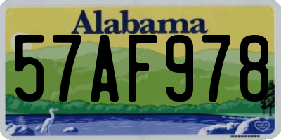 AL license plate 57AF978