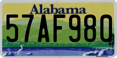 AL license plate 57AF980