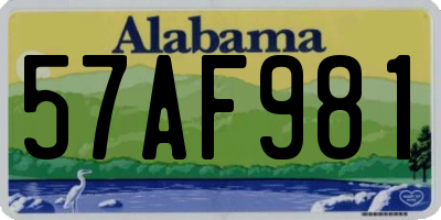 AL license plate 57AF981