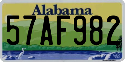 AL license plate 57AF982