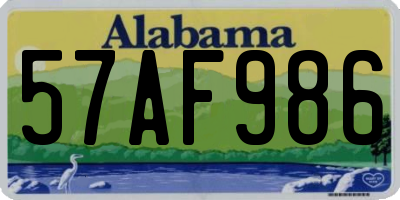 AL license plate 57AF986