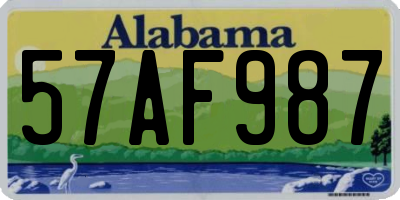 AL license plate 57AF987