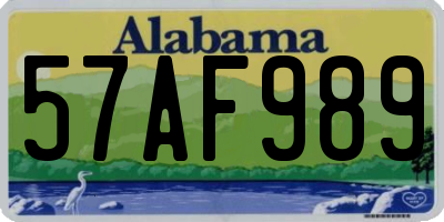 AL license plate 57AF989