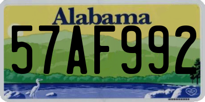AL license plate 57AF992