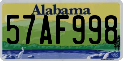AL license plate 57AF998