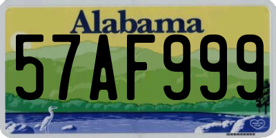 AL license plate 57AF999