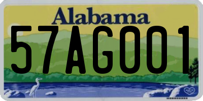 AL license plate 57AG001