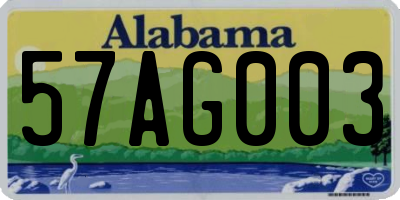 AL license plate 57AG003