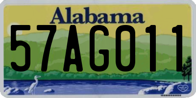 AL license plate 57AG011