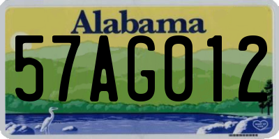AL license plate 57AG012