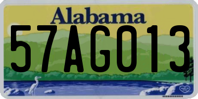AL license plate 57AG013