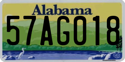 AL license plate 57AG018