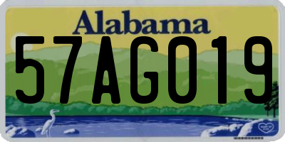 AL license plate 57AG019