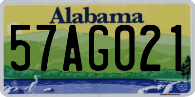 AL license plate 57AG021
