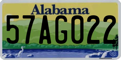 AL license plate 57AG022