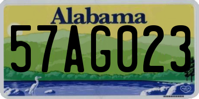 AL license plate 57AG023