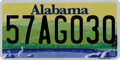 AL license plate 57AG030