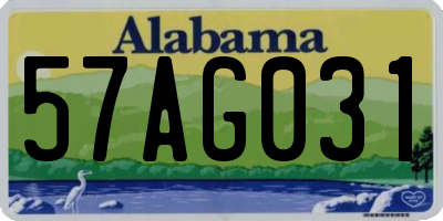 AL license plate 57AG031