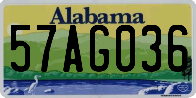 AL license plate 57AG036