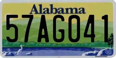 AL license plate 57AG041