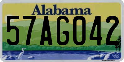 AL license plate 57AG042
