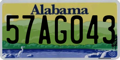 AL license plate 57AG043