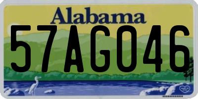 AL license plate 57AG046