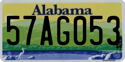 AL license plate 57AG053