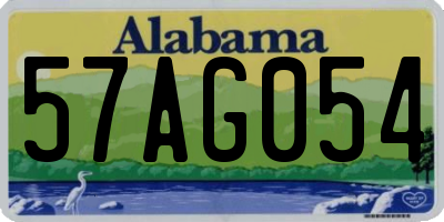 AL license plate 57AG054