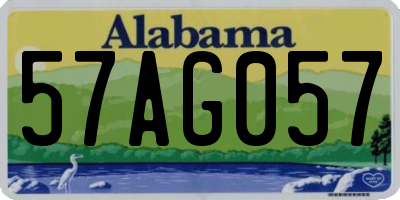 AL license plate 57AG057