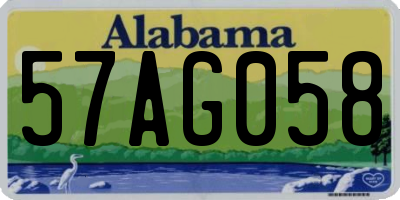 AL license plate 57AG058