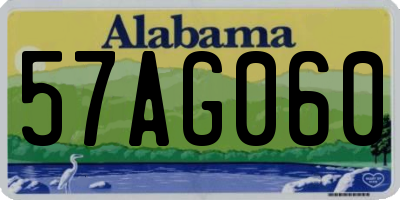 AL license plate 57AG060