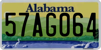 AL license plate 57AG064