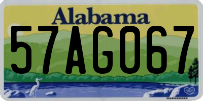 AL license plate 57AG067