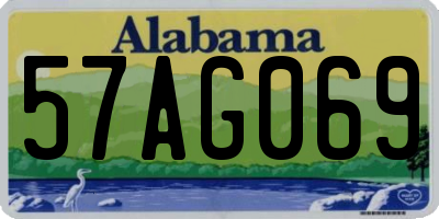 AL license plate 57AG069
