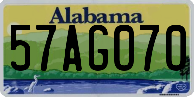 AL license plate 57AG070
