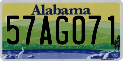 AL license plate 57AG071