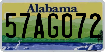 AL license plate 57AG072